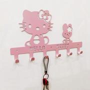 kt猫钥匙收纳卡通，挂钩创意hellokitty装饰铁艺，壁挂墙上粘钩粉色