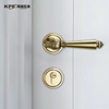 KPE卧室门锁室内通用型法式房间实木门把手磁吸静音分体金色锁具
