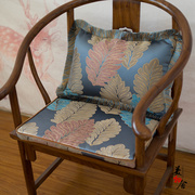 蓝色欧式树叶椅子坐垫防滑布艺欧式餐椅垫餐桌椅子垫凳子座垫飘窗