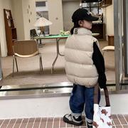 韩国童装男女童羽绒马甲，2022秋冬儿童马夹背心，外穿中大童加厚