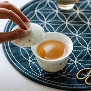花开荼蘼三色小清新二才盖碗薄胎家用手抓泡茶碗高档功夫单个茶具