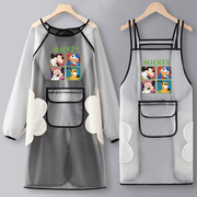 长袖围裙防水防油做饭罩衣，冬季女家用厨房，定制logo印字工作服
