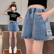 女童短裤夏装2023韩版小学生女生，短裤夏季女孩洋气牛仔短裤潮