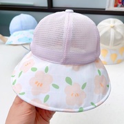 宝宝遮阳帽子夏季薄款男女，儿童鸭舌帽防晒透气大檐网眼婴儿棒球帽