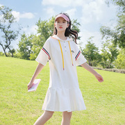 少女连衣裙中学生日系夏装，学生海军领2023夏季少女装高中生学院风