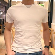 夏季af男短袖t恤圆领，纯色半袖体恤，af男装白色打底衫修身经典简约