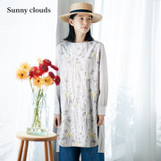 桑妮库拉/Sunny clouds 女式纯棉非洲菊刺绣装饰中长款罩衫