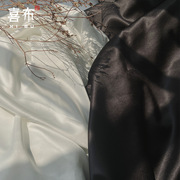 高密度弹力色丁绸缎布料旗袍汉服，面料内衬道具白色网红摄影背景布