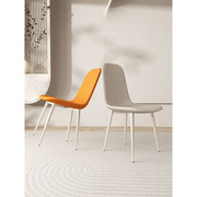 法式奶油风白色餐椅意式极简现代简约家用设计师椅子餐厅靠背凳子