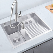 洗衣服水池带搓板家用304不锈钢台下盆单槽，卫生间洗衣房伴侣水槽