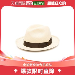 香港直邮潮奢 Borsalino 男士 酒红色帽子