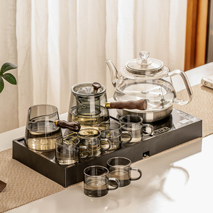 茶盘全自动套装一体小型家用电陶炉煮茶器玻璃，茶具抽水茶台烧水壶