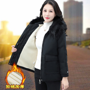 棉袄外套羽绒棉服，女短款2022年冬装中年妈妈，装加厚大毛领棉衣