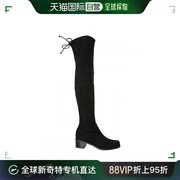 香港直邮STUARTWEITZMAN 女士黑色皮革长筒靴 MIDLANDS6568BLK