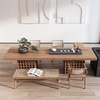 新中式藤编茶桌椅实木大板桌泡茶台办公室茶艺桌家具木质艺术茶台