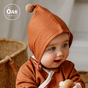 oakfamily婴儿胎帽新生儿宝宝帽子，男童女童可爱超萌精灵帽囟门帽