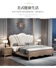 美式实木床1.8米双人床轻奢软，靠现代简约1.5米婚床豪华欧式床储物