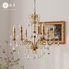 美式法式珍珠水晶吊灯 全铜欧式别墅客厅餐厅卧室吊灯