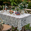 蕾丝桌布ins风复古法式白色纯色圆桌布长方形台布茶几餐桌布盖巾