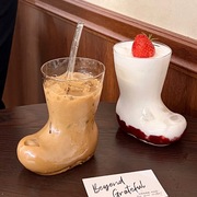 ins风网红创意靴子玻璃杯透明个性，果汁饮料杯，咖啡杯冷饮气泡水杯