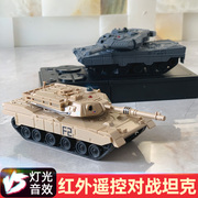 遥控对战坦克小型迷你履带装甲越野汽车，仿真军事模型儿童电动玩具