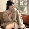韩国水貂绒长毛大衣女，冬季高级软糯加厚保暖环保，皮草毛毛外套
