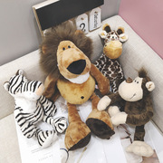 狮子毛绒玩具猴子公仔，老虎玩偶长颈鹿布娃娃，睡觉抱枕女生可爱床上