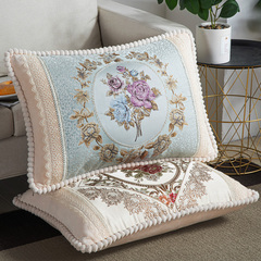 欧式刺绣长方形靠枕客厅沙发
