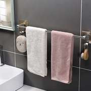 双庆吸盘太空铝毛巾架，挂杆免打孔壁挂式卫生间浴巾，架浴室双杆挂件
