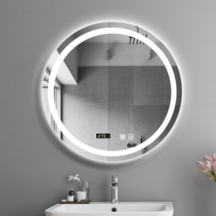 圆形智能LED灯镜浴室镜触摸屏多功能镜子卫生间发光镜洗手间镜子