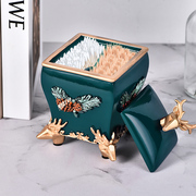 棉签盒牙签盒欧式创意家居摆件树脂收纳盒家庭用品可爱2019