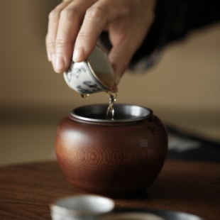 奇竹斋老楠竹建水茶洗水盂茶渣缸家用水洗茶碗茶渣桶功夫茶零配