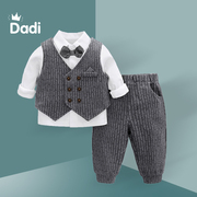 男宝宝一周岁礼服秋装婴儿帅气套装小西装男孩1岁衣服2西服三件套