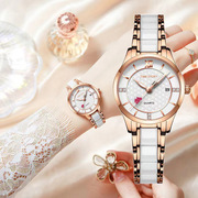 日历镶钻陶瓷款时尚手表网红防水学生商务石英女士非机械电子手表