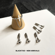 BlackToo/创意螺丝钉耳钉 钢制钛钢情侣饰品简约百搭不变色