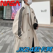 YH NASA联名风衣外套男女2023英伦风中长款流行毛呢大衣