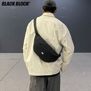 BLACK 简单设计风潮牌胸包ipad斜挎包男女运动骑行潮包男女大学生