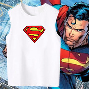 dc英雄超人标志电影周边同款无袖t桖纯棉衣服，男宽松运动健身背心