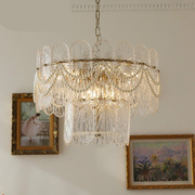 美式复古玻璃吊灯法式欧式v轻奢客厅卧室饭厅，灯具直径30cm二层