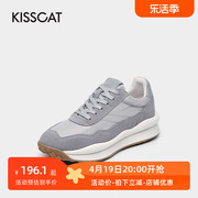 KISSCAT/接吻猫春秋季厚底系带老爹鞋拼接时尚运动鞋女KA21682-50