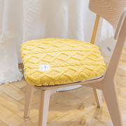 马蹄形毛绒餐椅垫加厚坐垫椅子垫可拆洗方形垫防滑简约现代屁垫子