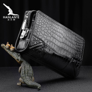汉兰特鳄鱼皮手包男真皮皮包，奢侈品牌长款钱包，商务肚皮气质男手包