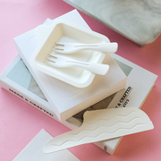 生日蛋糕餐具纸盘套装盘叉一次性餐盘叉盘烘焙盘子叉子纸质定制
