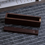 长方形抽拉盖黑胡桃，木质包装盒胡桃茶叶盒木盒长条形，实木桌面收纳