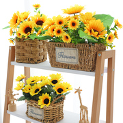 小向日葵仿真花摆件太阳花，假花摆设工程花塑料，小花束客厅餐桌装饰