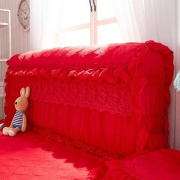 全包弹力床头罩布艺防尘罩保护套，皮床靠背套床罩床头套粉色大红色