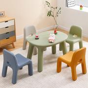 北欧儿童椅子环保塑料，宝宝幼儿园餐桌椅，网红家用靠背小矮板凳