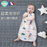 婴儿睡袋夏季薄款宝宝纯棉纱布背心，式新生儿童防踢被空调房夏天