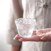 故宫冰冻水晶杯套装玻璃茶具品茗杯小茶杯女士专业主人杯耐高温杯