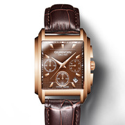 防水石英表外贸方形，多功能手表士皮带手表，瑞士进口时尚男